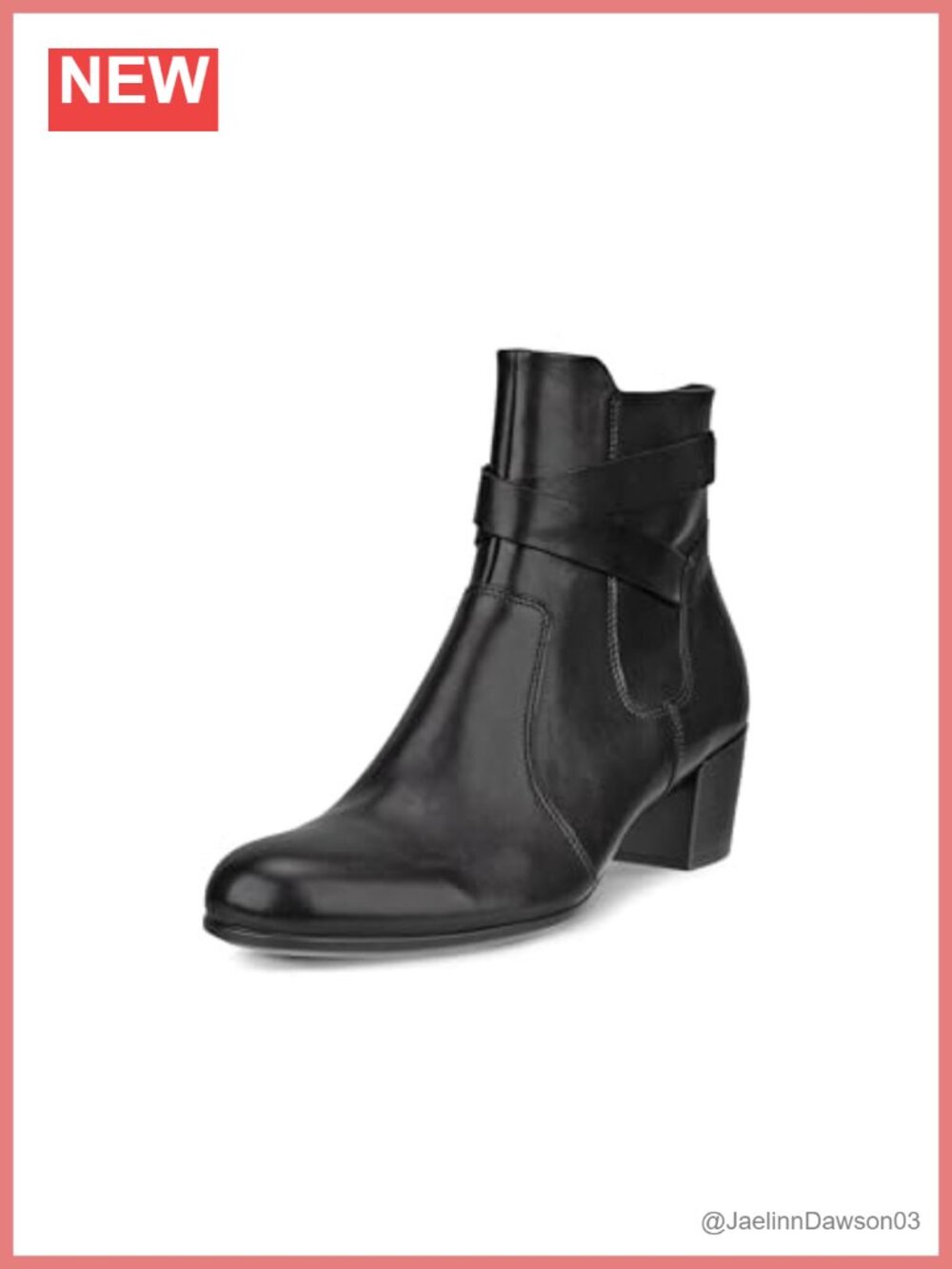 ECCO Women's Ankle Bootie Full-Grain Leather Inside Zipper Plain Toe